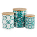 Teal Tile Ceramic Canister Set