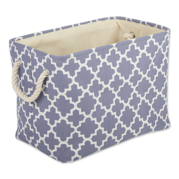 Lattice Stonewash Blue Rectangle Small Polyester Bin