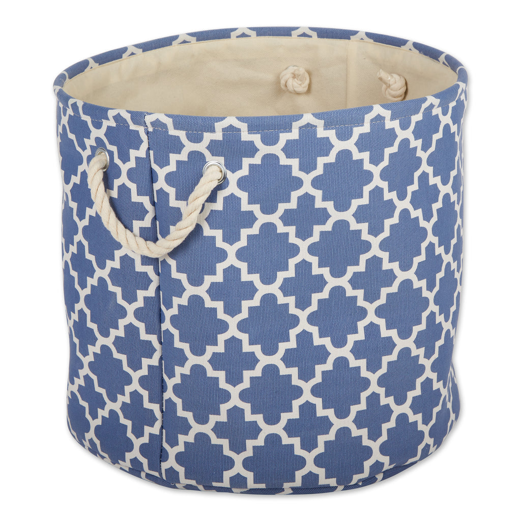 Polyester Bin Lattice French Blue Round Large