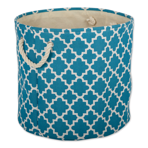 Polyester Bin Lattice Storm Blue Round Large 15 x 16 x 16