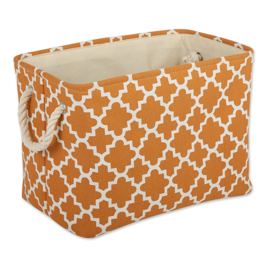 Lattice Pumpkin Spice Rectangle Medium Polyester Bin