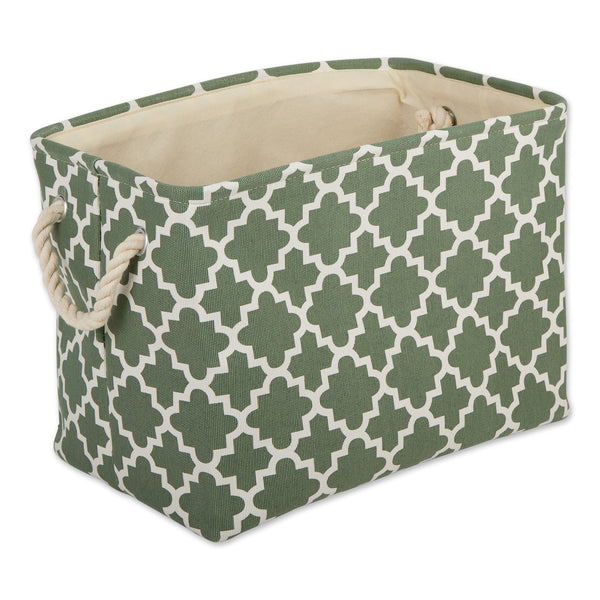 Polyester Bin Lattice Artichoke Green Rectangle Large 17.5 x 12 x 15