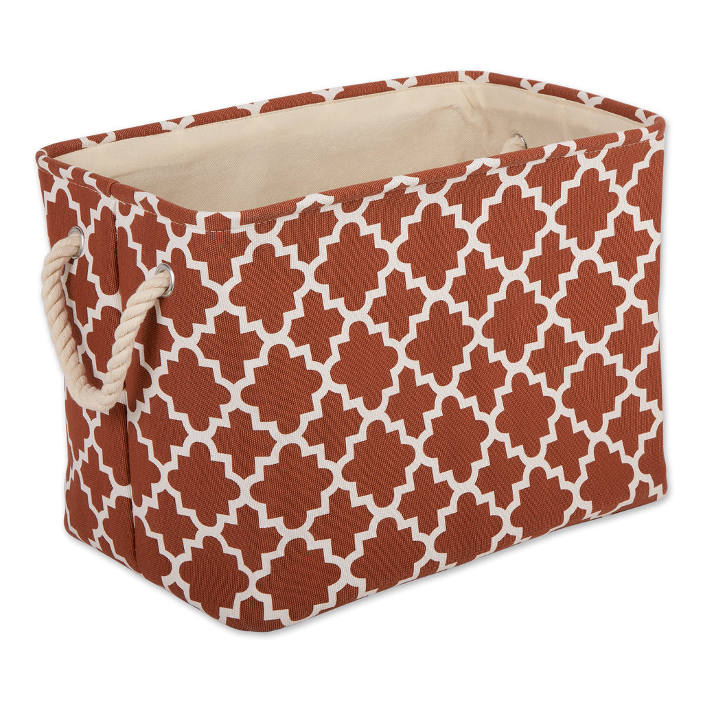 Polyester Bin Lattice Cinnamon Rectangle Large 17.5 x 12 x 15