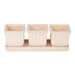 White Square Ceramic Small Planter Set of 3