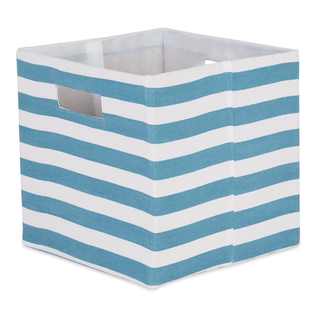 Polyester Cube Stripe Storm Blue Square 11 x 11 x 11