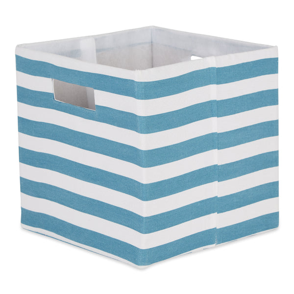 Polyester Cube Stripe Storm Blue Square 11 x 11 x 11