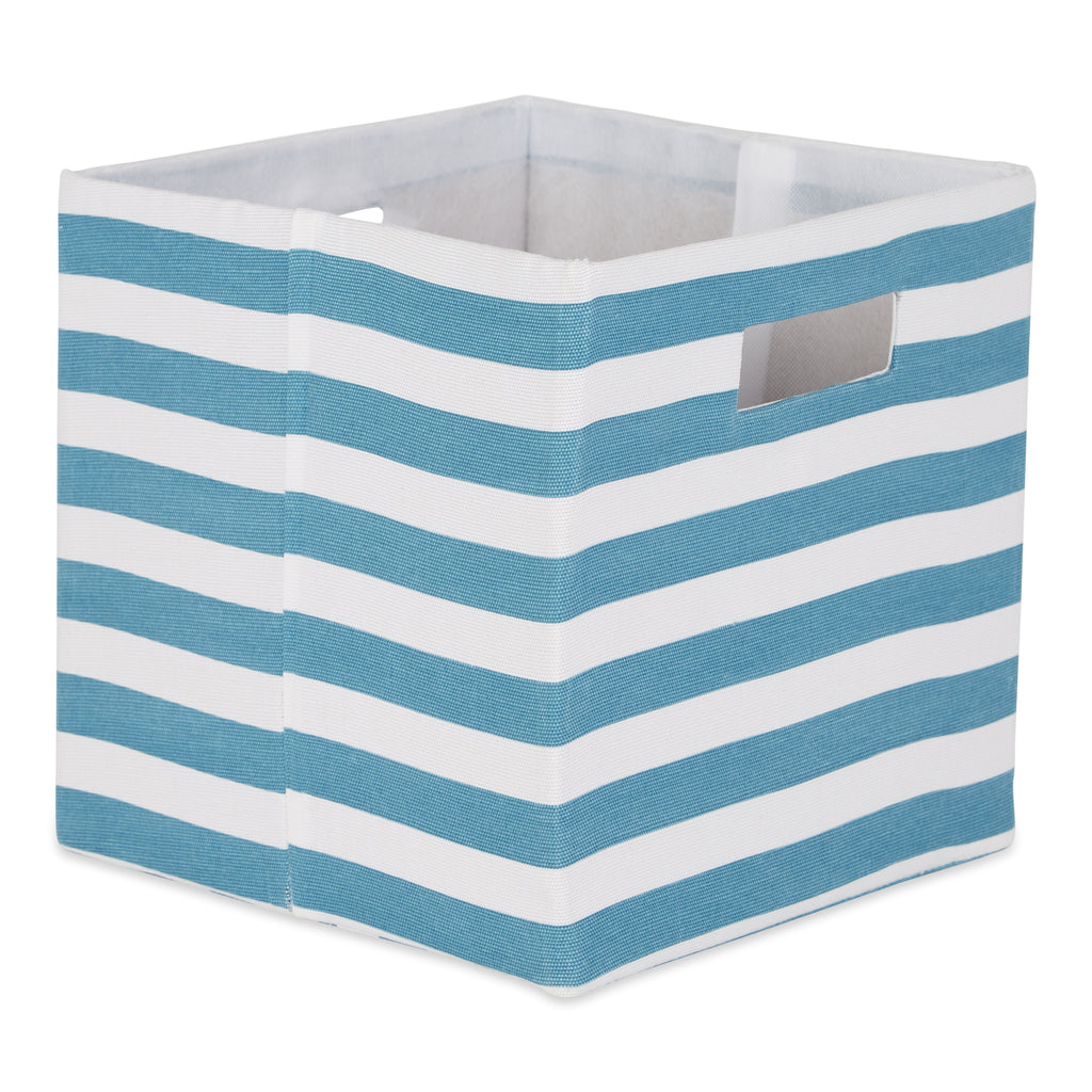 Polyester Cube Stripe Storm Blue Square 13 x 13 x 13