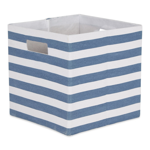 Polyester Cube Stripe French Blue Square 11 x 11 x 11