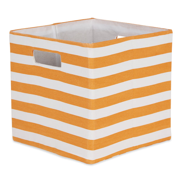 Polyester Cube Stripe Pumpkin Spice Square 11 x 11 x 11