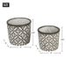 Dark Gray Lattice Cement Flower Pot Set of 2