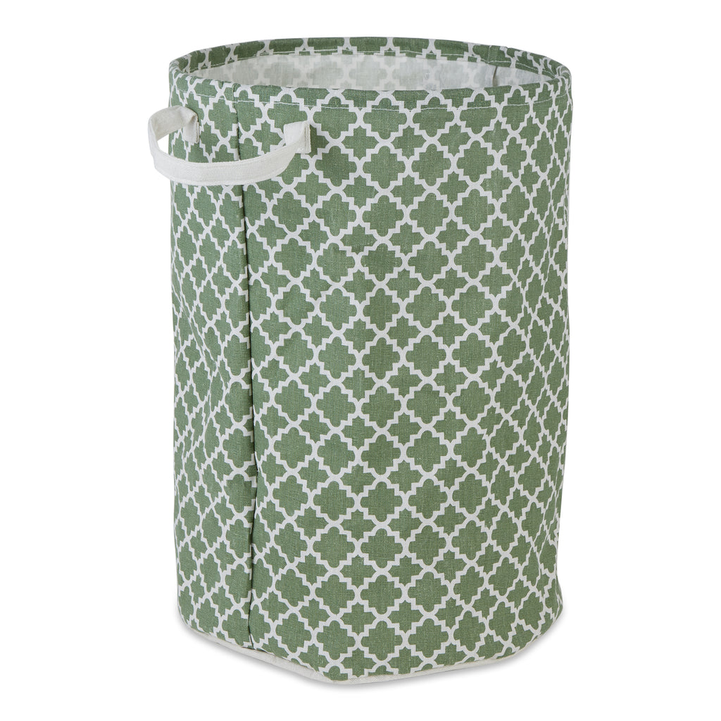 Laundry Hamper Lattice Artichoke Green Round