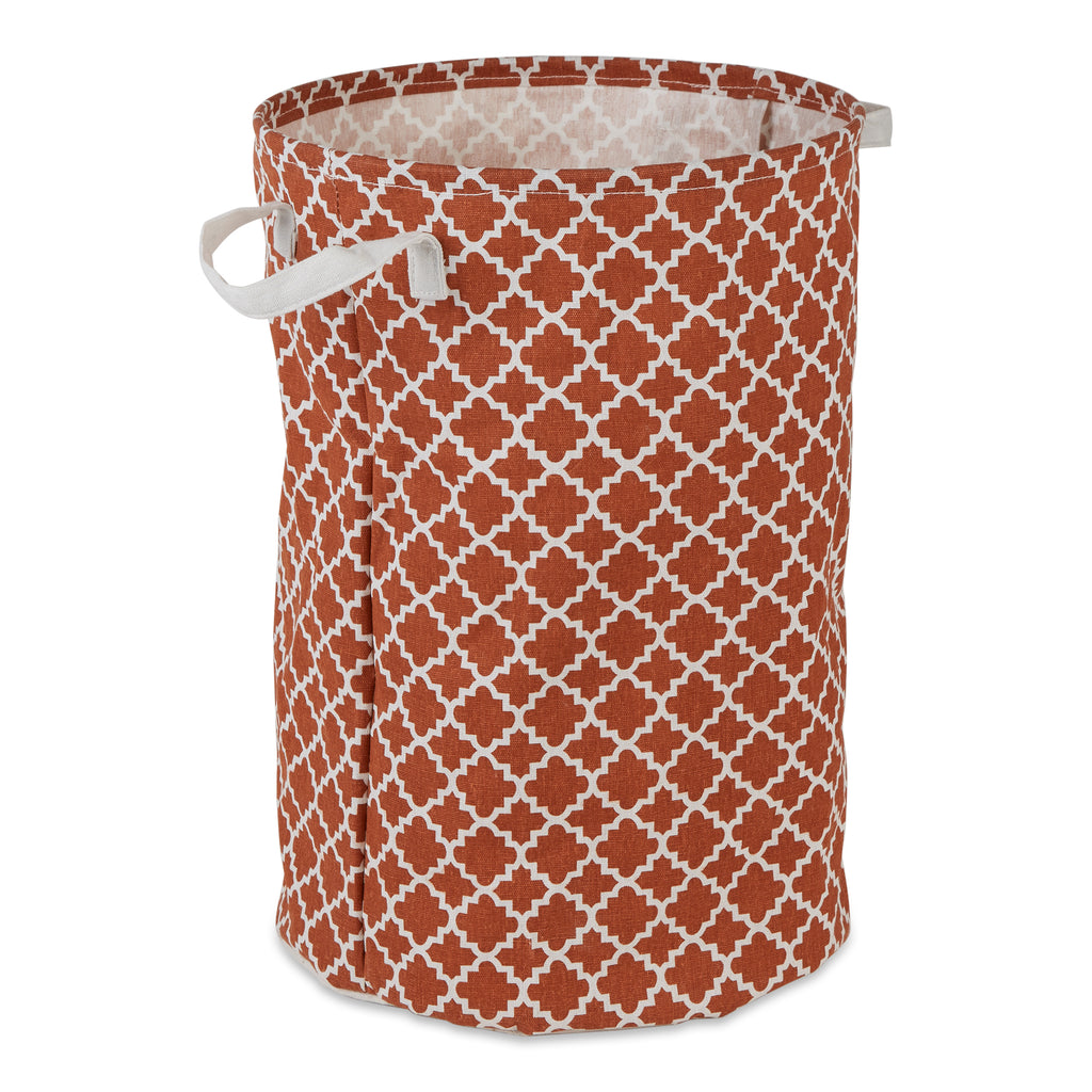 Laundry Hamper Lattice Cinnamon Round