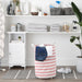 Laundry Hamper Stripe Rose Round