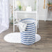 Laundry Hamper Stripe French Blue Round