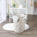 Laundry Hamper Stripe Stone Round