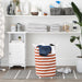 Laundry Hamper Stripe Cinnamon Round