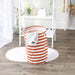 Laundry Hamper Stripe Cinnamon Round