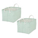 Cotton/Poly Laundry Bin Lattice Aqua Rectangle Extra Large 12.5 x 17.5 x 10.5 Set of 2