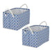 Laundry Bin Lattice French Blue Rectangle Large