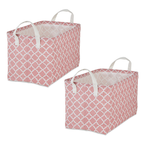 Laundry Bin Lattice Rose Rectangle Large