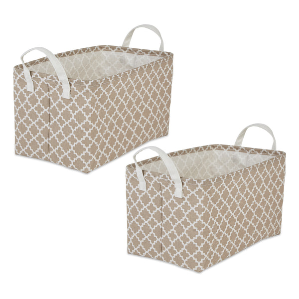 Laundry Bin Lattice Stone Rectangle Large