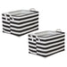 Laundry Bin Stripe Black Rectangle Extra Large