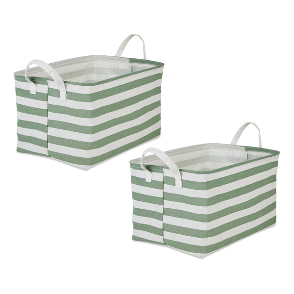 Laundry Bin Stripe Artichoke Green Rectangle Extra Large