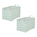 Laundry Bin Stripe Aqua Rectangle Large