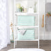 Laundry Bin Stripe Aqua Rectangle Large