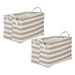 Laundry Bin Stripe Stone Rectangle Large