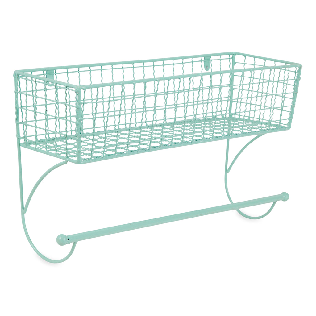 Large Aqua Farmhouse Towel Rack