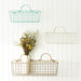 Antique White Wire Wall Basket Set of 2