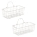 Small Antique White Wire Wall Basket Set of 2