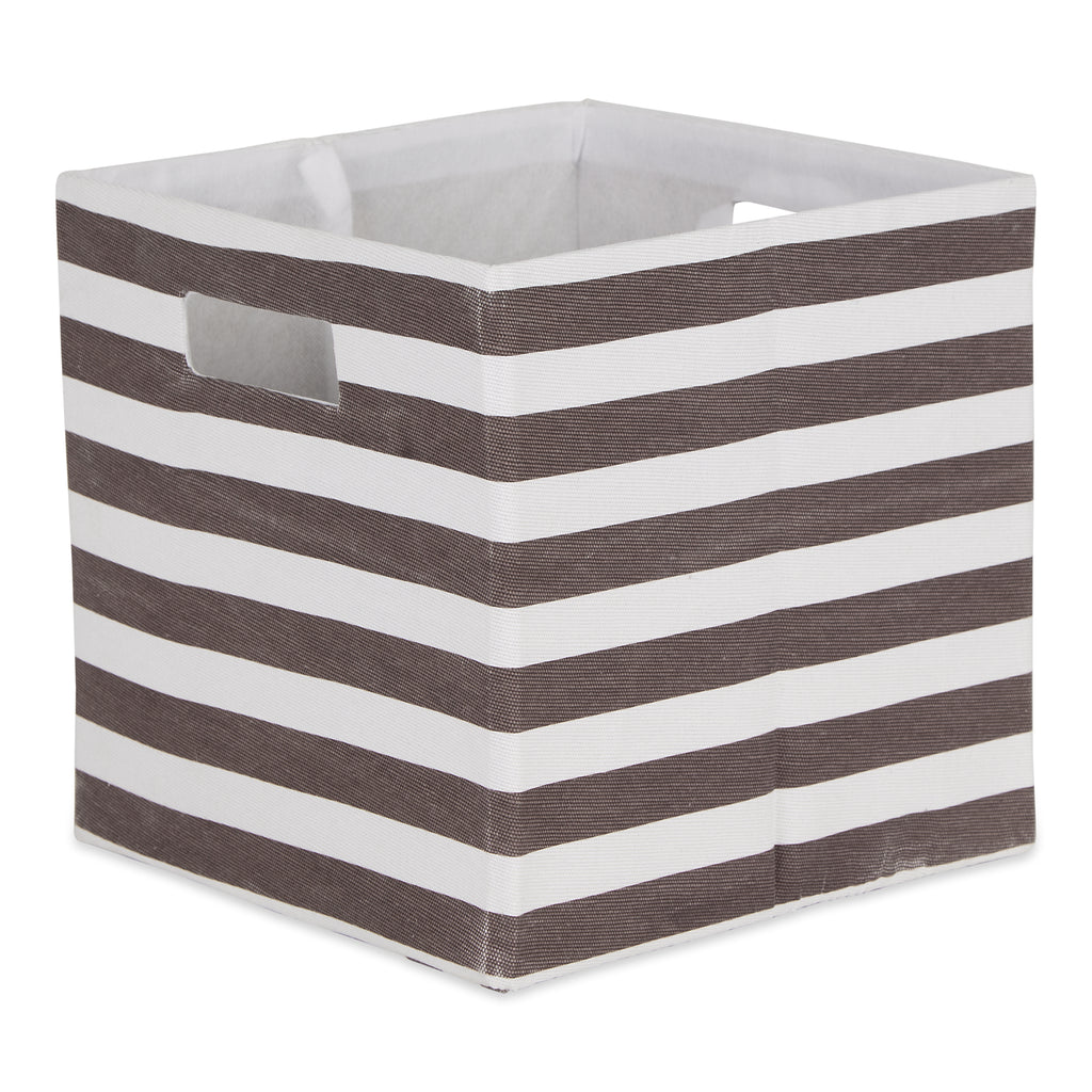 Polyester Cube Stripe Brown Square 11 x 11 x 11