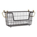 Metal Basket Black/Gold Handles Rectangle Small