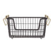 Metal Basket Black/Gold Handles Rectangle Small