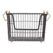 Metal Basket Black/Gold Handles Rectangle Medium