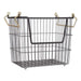 Metal Basket Black/Gold Handles Rectangle Large