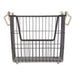 Metal Basket Black/Gold Handles Rectangle Large