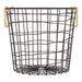 Metal Basket Black/Gold Handles Round Small