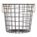 Metal Basket Black/Gold Handles Round Small