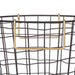 Metal Basket Black/Gold Handles Round Small