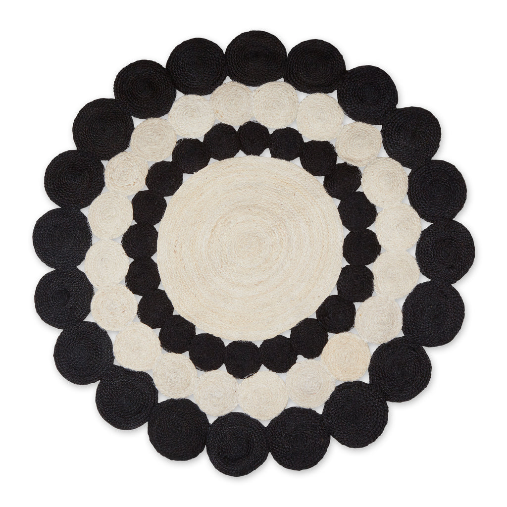 Black And White Jute Braided Rug 4 Ft Round