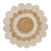 White And Natural Jute Braided Rug 3 Ft Round