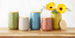 Storm Blue Matte Dimple Texture Ceramic Canister