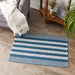 Teal Cabana Stripe Recycled Yarn Rug 2X3 Ft