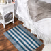 Teal Cabana Stripe Recycled Yarn Rug 2X3 Ft