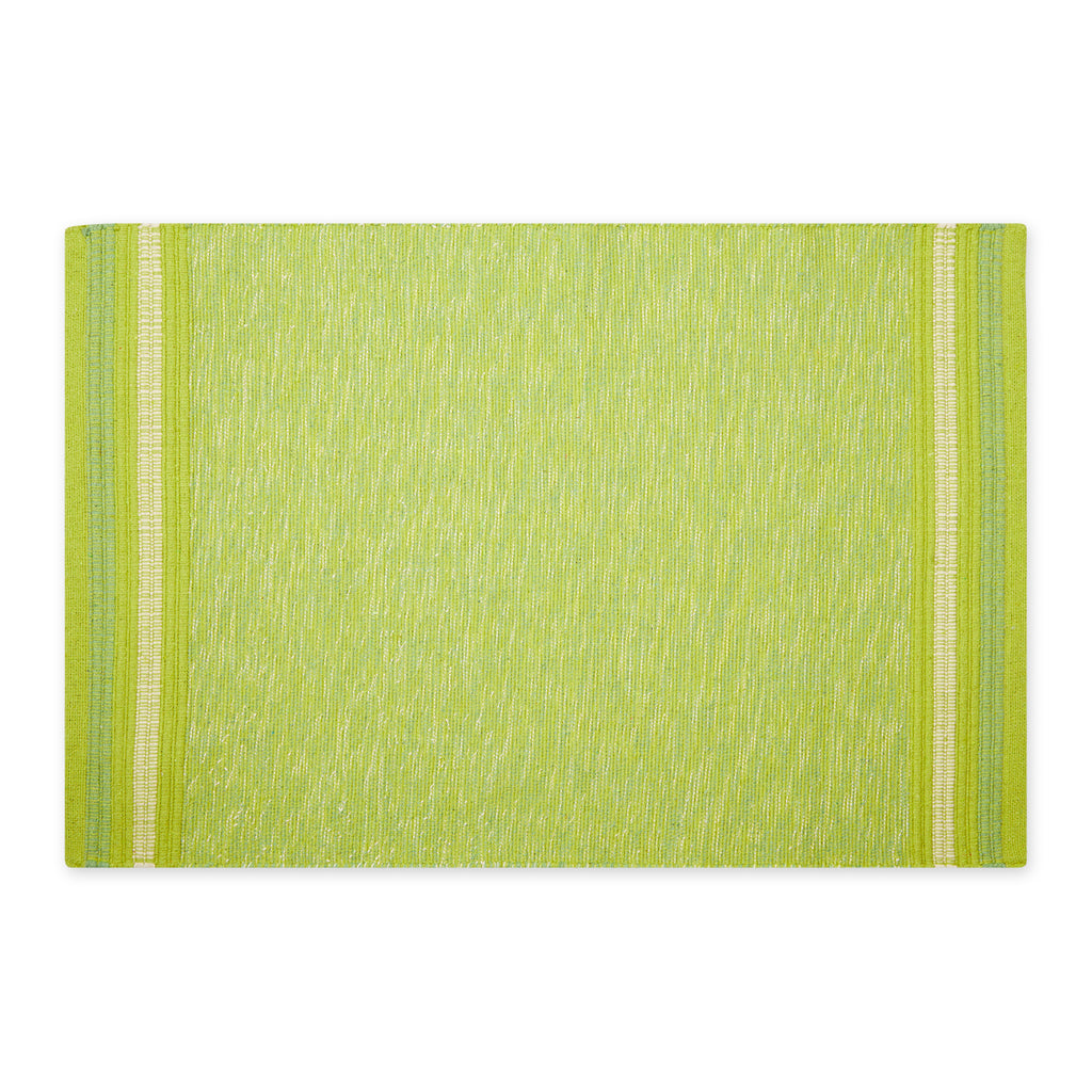 Avocado Varigated Stripe Edge Recycled Yarn Rug 2X3 Ft