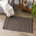 Bark Brown Varigated Stripe Edge Recycled Yarn Rug 2X3 Ft