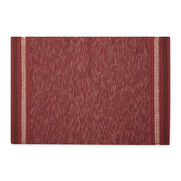 Cinnamon Varigated Stripe Edge Recycled Yarn Rug 2X3 Ft